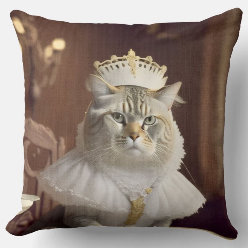 CUSCINO GATTO EFFETTO VELLUTO IMBOTTITO 55X55