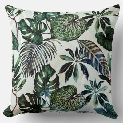 CUSCINO FULL TROPICAL EFFETTO VELLUTO IMBOTTITO 55X55