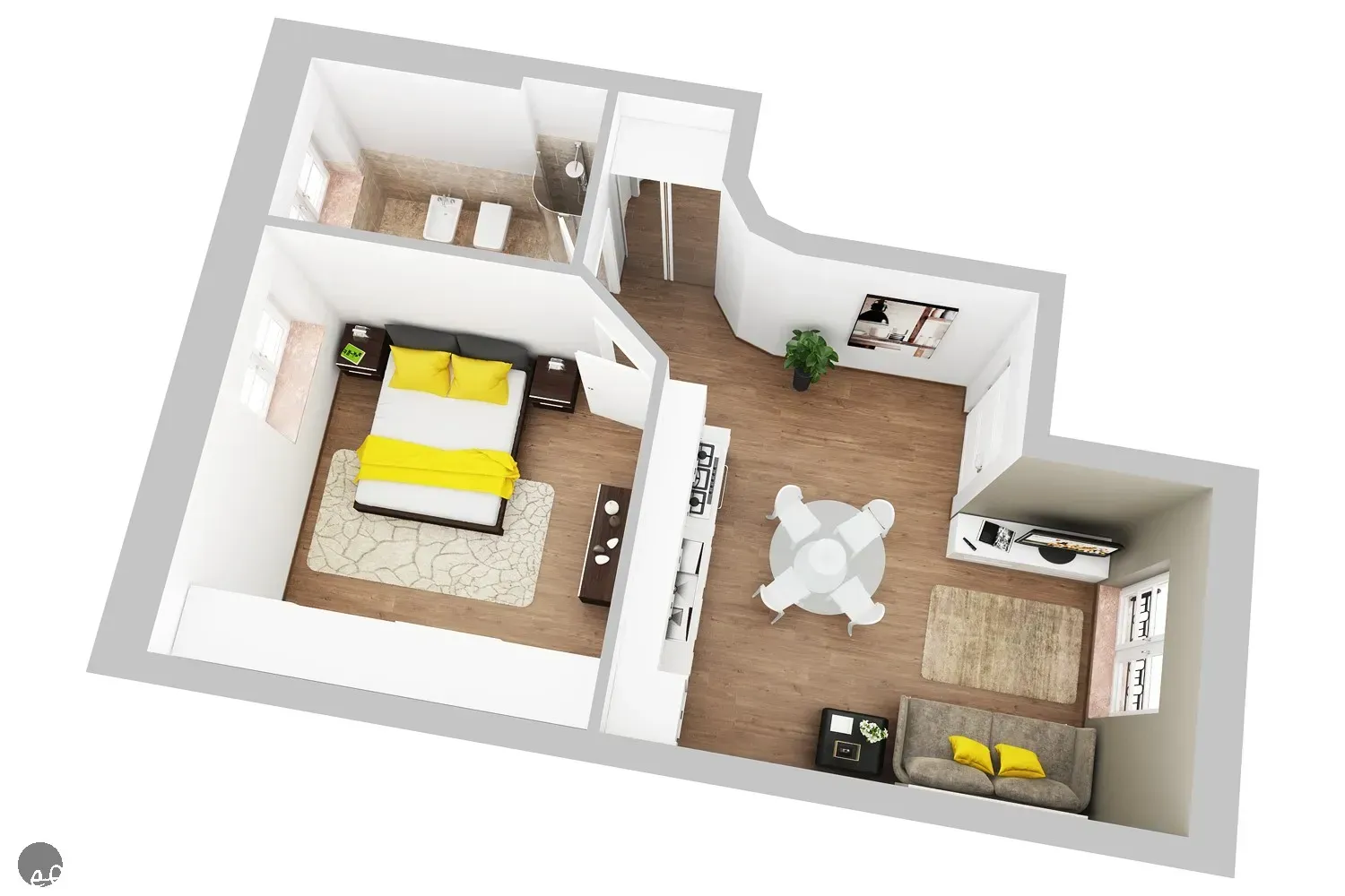 Progetto Interior online - 2 stanze