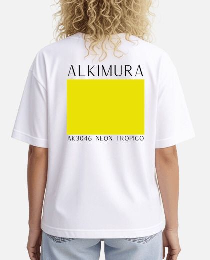 T-SHIRT OVERSIZE DONNA ALKIMURA AK3046 NEON TROPICO