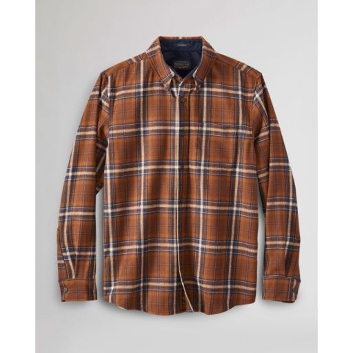fireside shirt, Colour: brown/navy plaid, Size: M