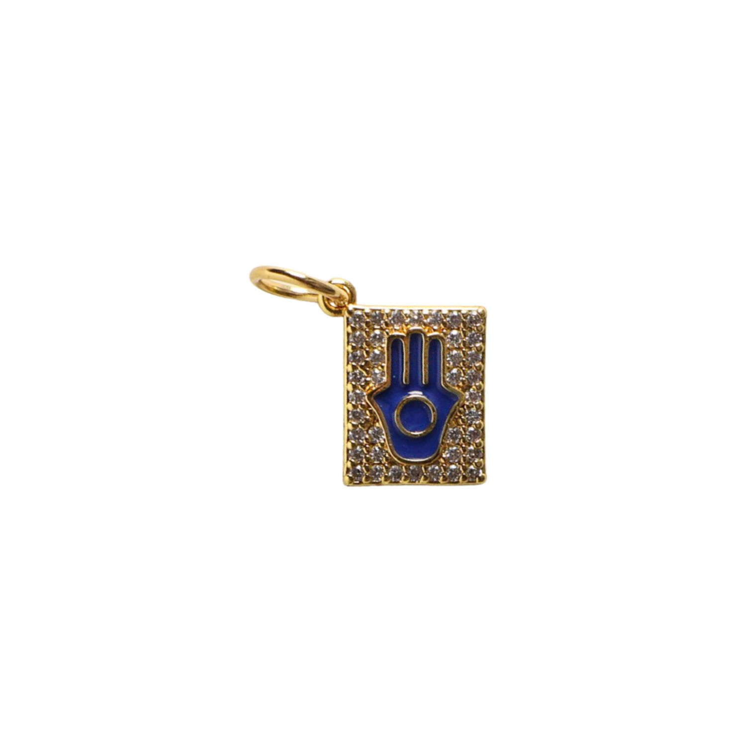 Pavé Hamsa Charm, Color: Blue