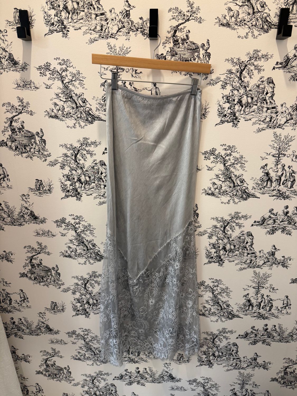 Maxi Lace Skirt, Color: Silver