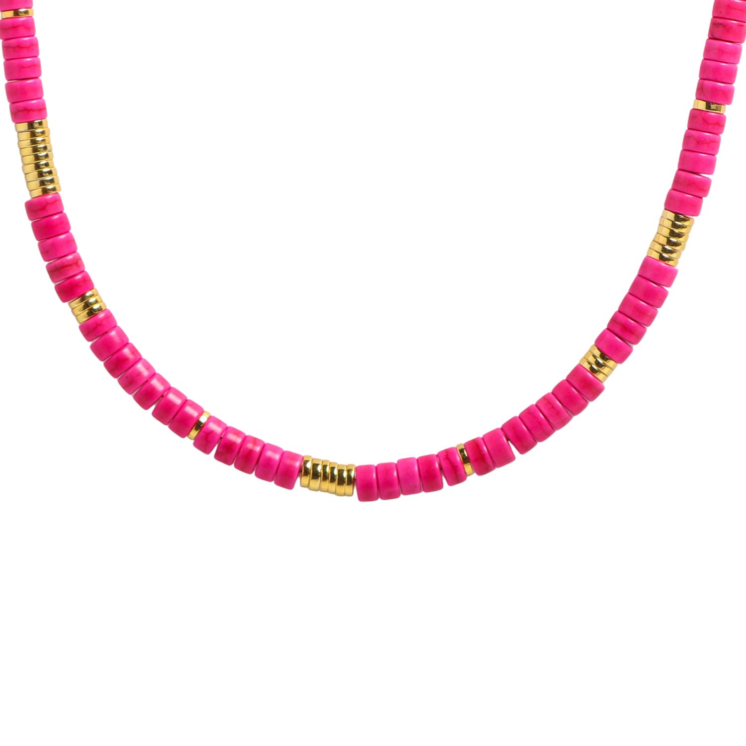 Tulum Fuchsia Howlite Magnetic Beaded Necklace