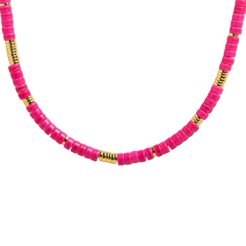Tulum Fuchsia Howlite Magnetic Beaded Necklace
