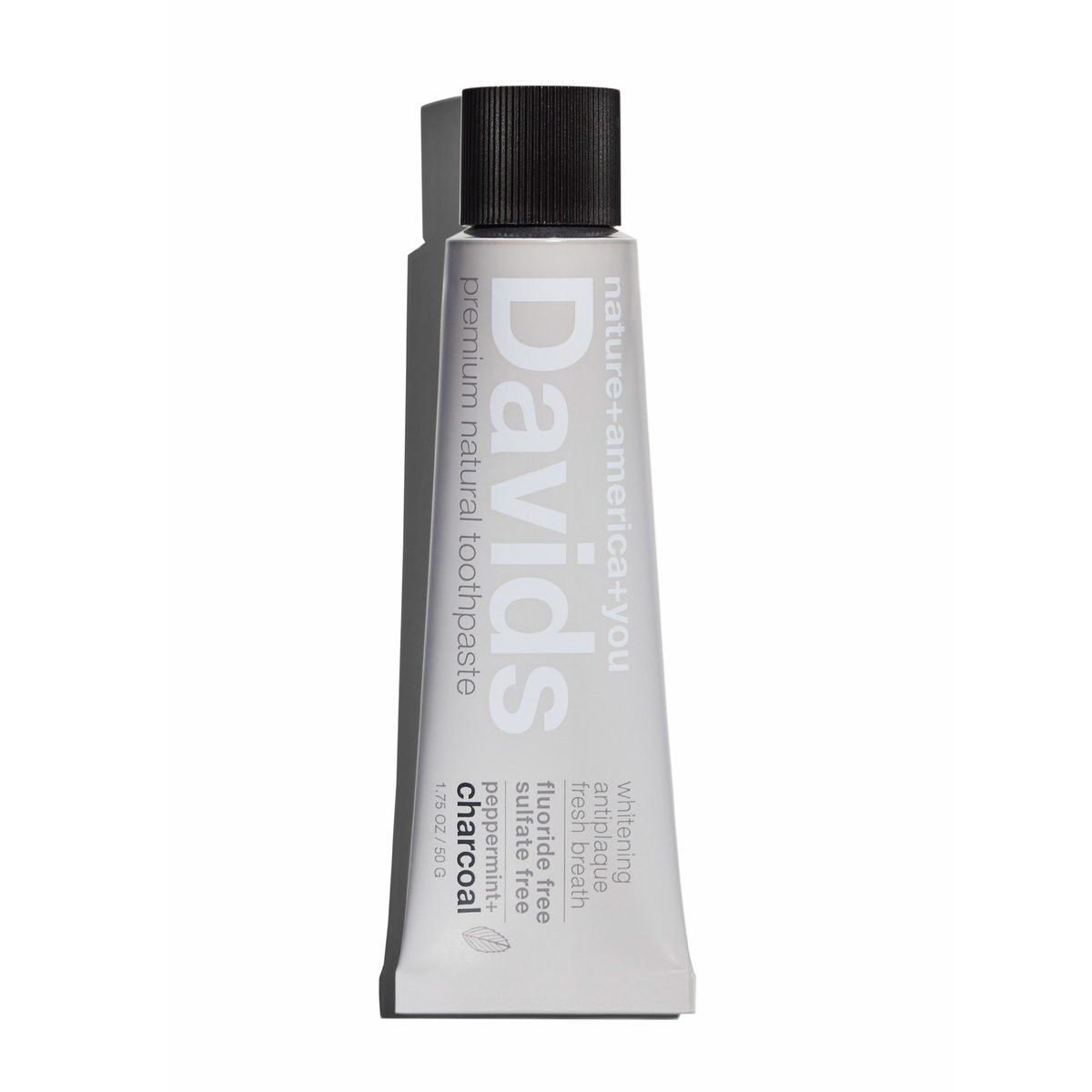 Davids travel size premium toothpaste / charcoal+peppermint / 1.75 oz