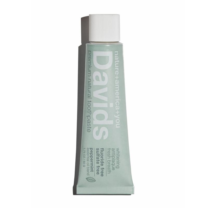 Davids travel size premium toothpaste / peppermint / 1.75 oz