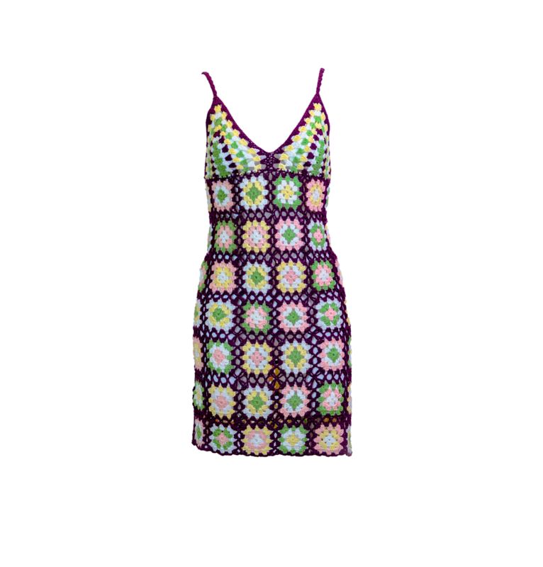Martinique Brown Crochet Dress