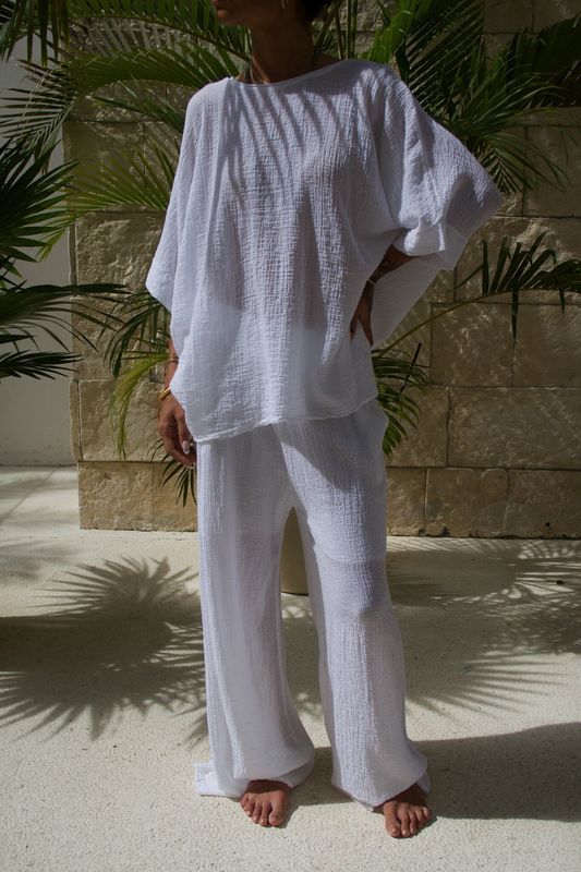 Simona Cotton Gauze Pull on Pant
