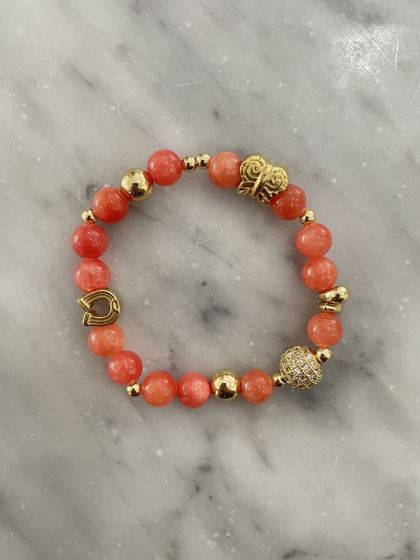 Gemstone Orange Jade Bracelet