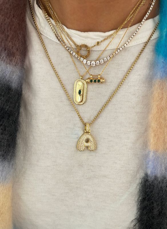 Bubble Letter Pavé Charm