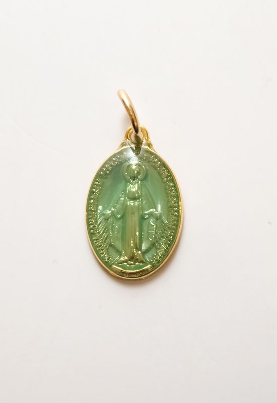 Small Glass Madonna Charm