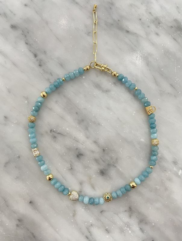 Gemstone Aqua Jade Necklace