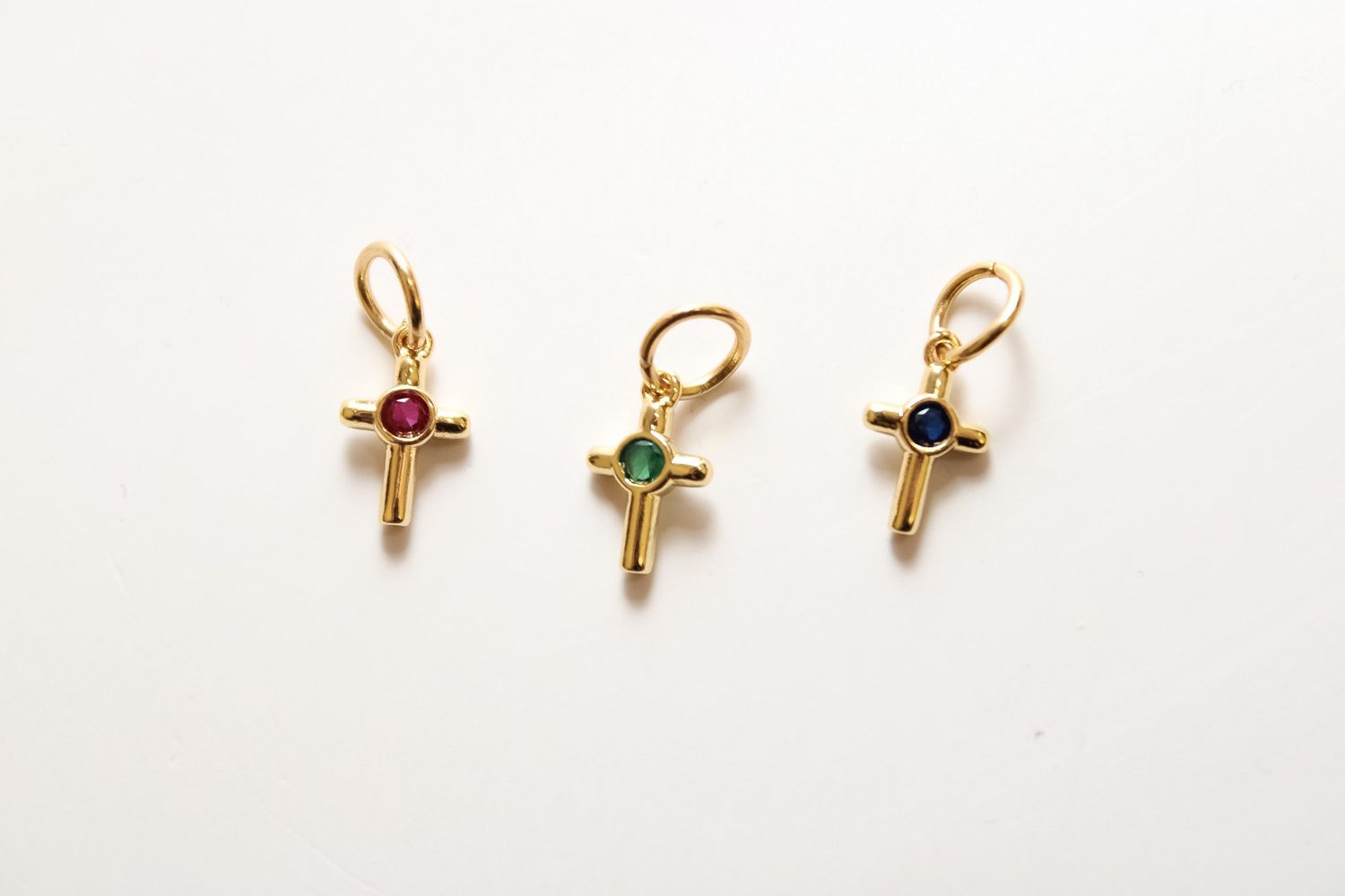 Tiny Gemstone Cross
