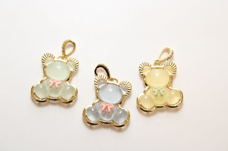 Large Glass Bear Charm