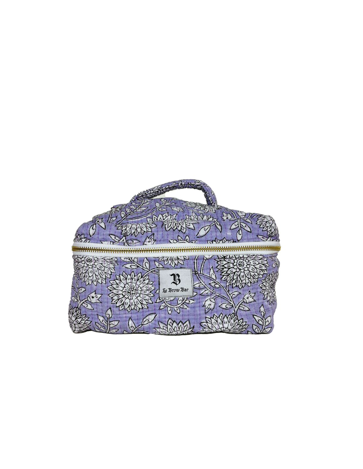 Quilted Vanity Makeup Case Lavender Bandana