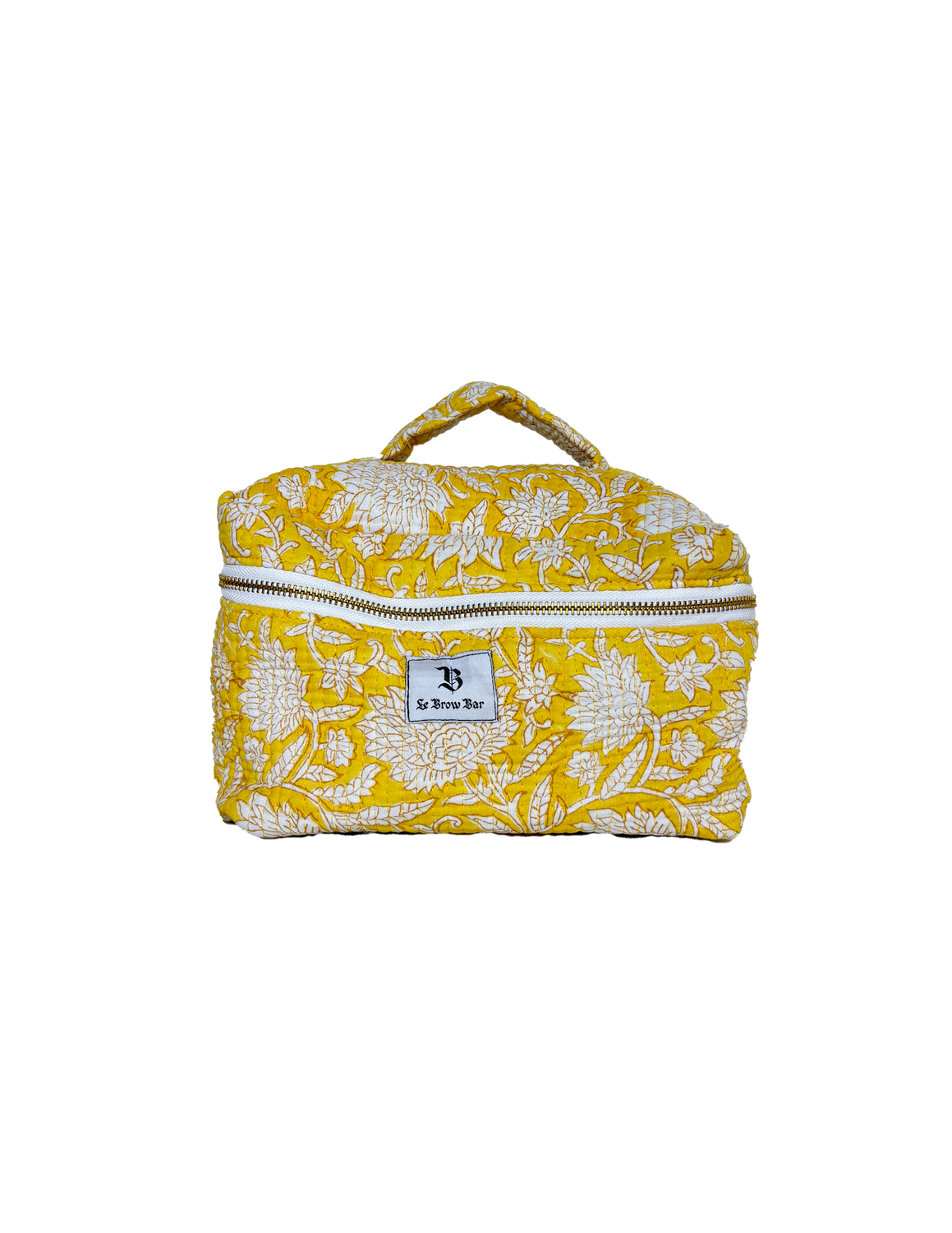 Quilted Vanity Makeup Case Yellow Bandana