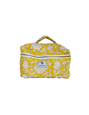 Quilted Vanity Makeup Case Yellow Bandana