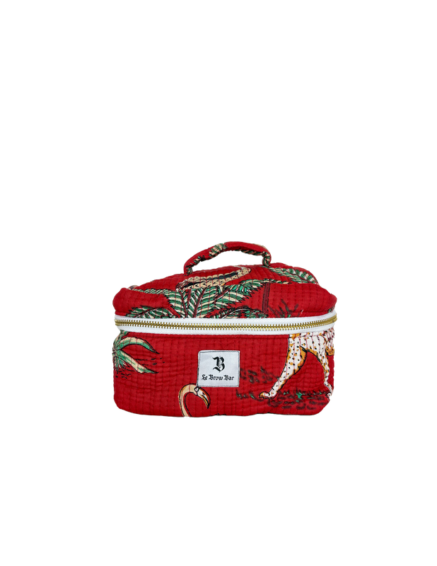 Quilted Vanity Case Small Red Jungle