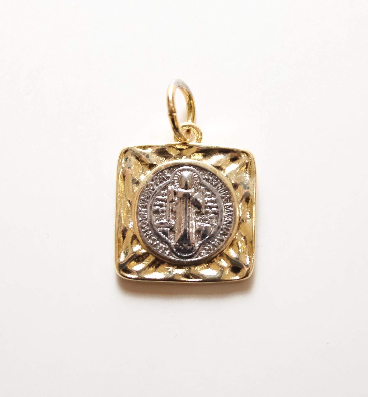 Small Square Gold &amp; Silver Charm