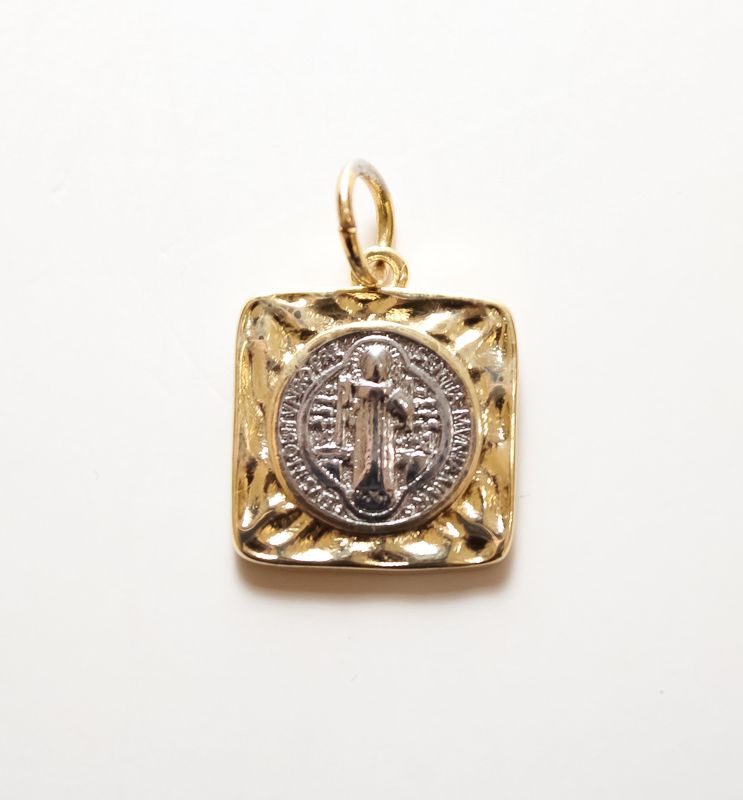 Small Square Gold &amp; Silver Charm