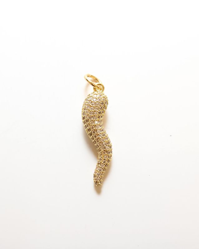 Large Cz Horn Charm