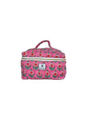 Quilted Vanity Case Pink Poppy
