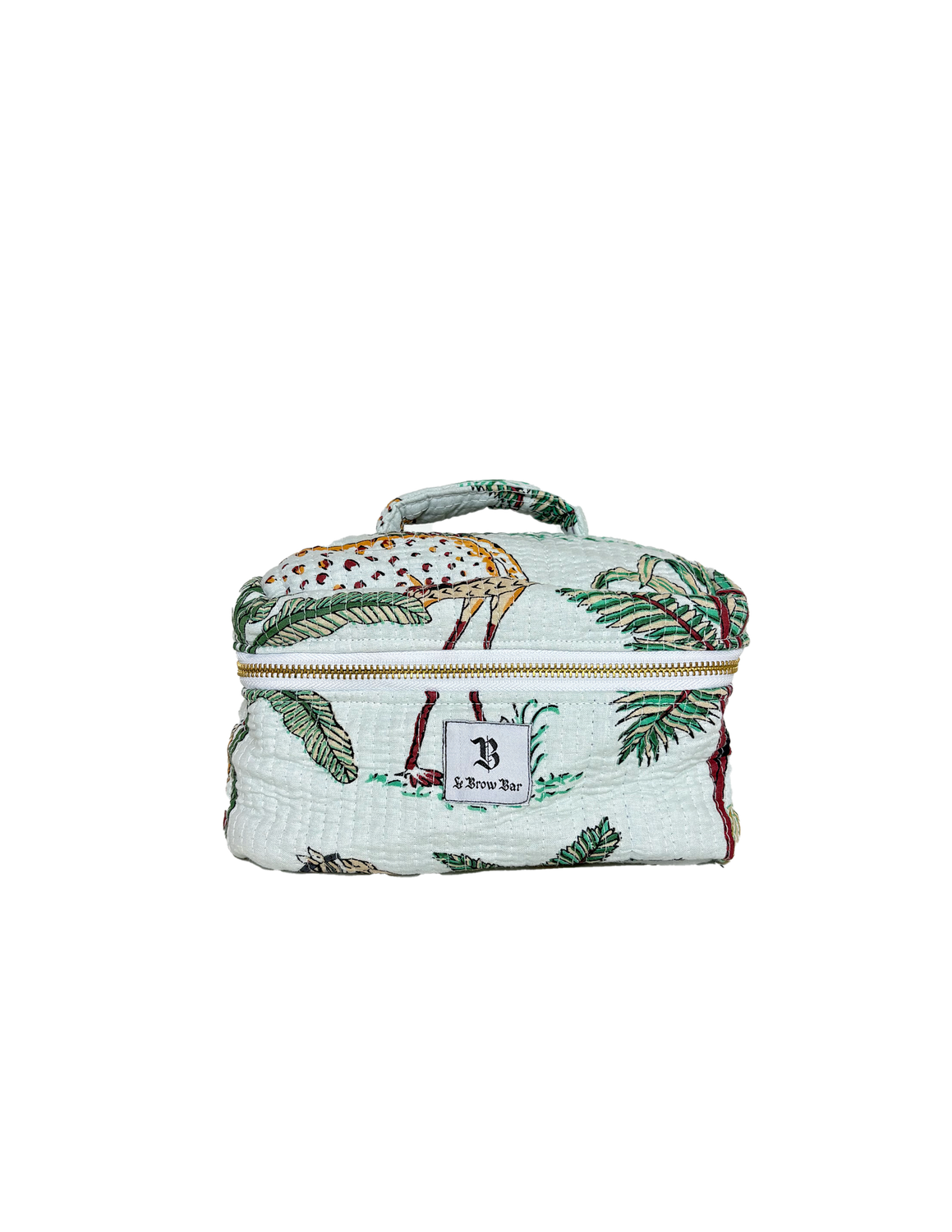 Quilted Vanity Case Small Mint Jungle
