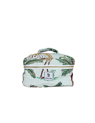 Quilted Vanity Case Small Mint Jungle