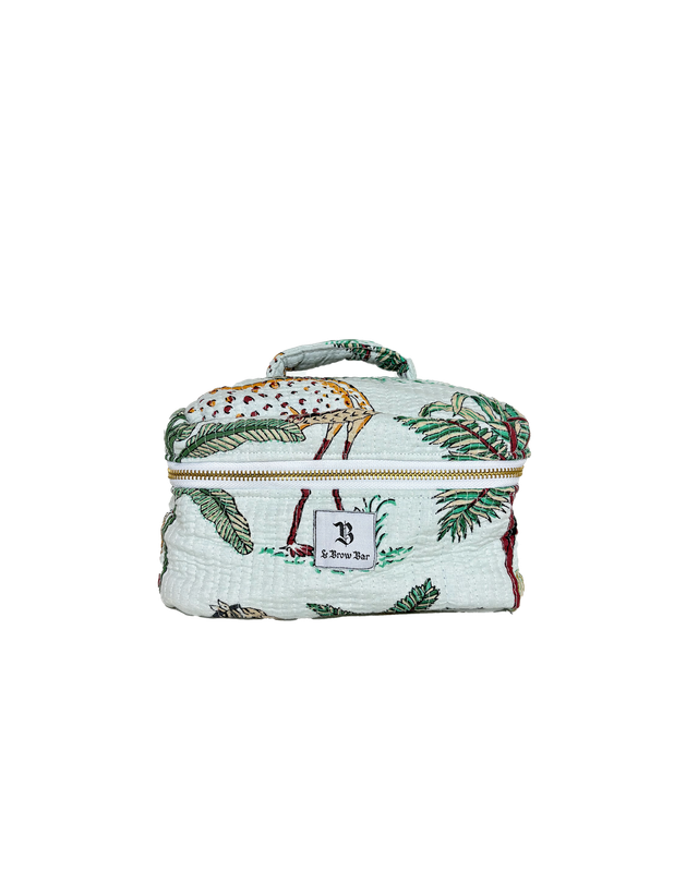 Quilted Vanity Case Small Mint Jungle