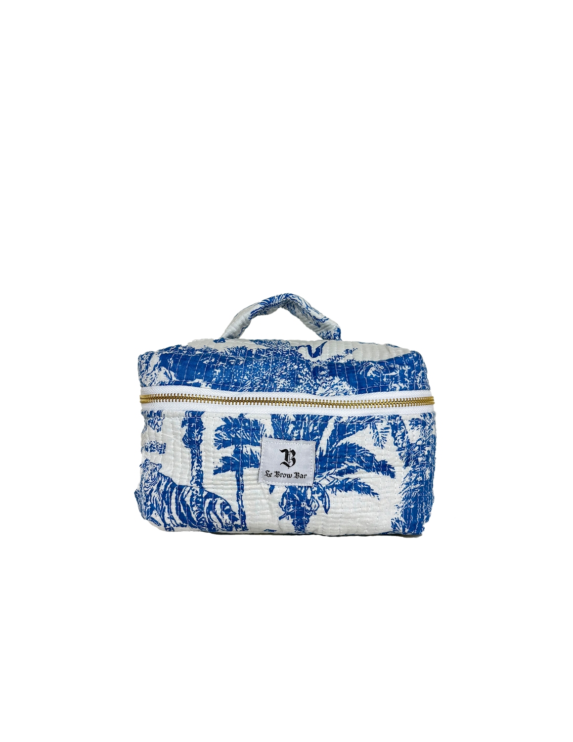 Quilted Vanity Case Small Blue Toile