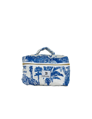 Quilted Vanity Case Small Blue Toile