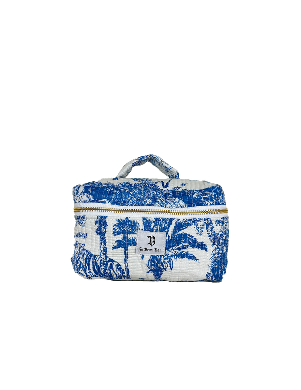 Quilted Vanity Case Small Blue Toile