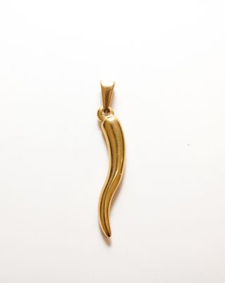 18k Gold Large Horn Charm