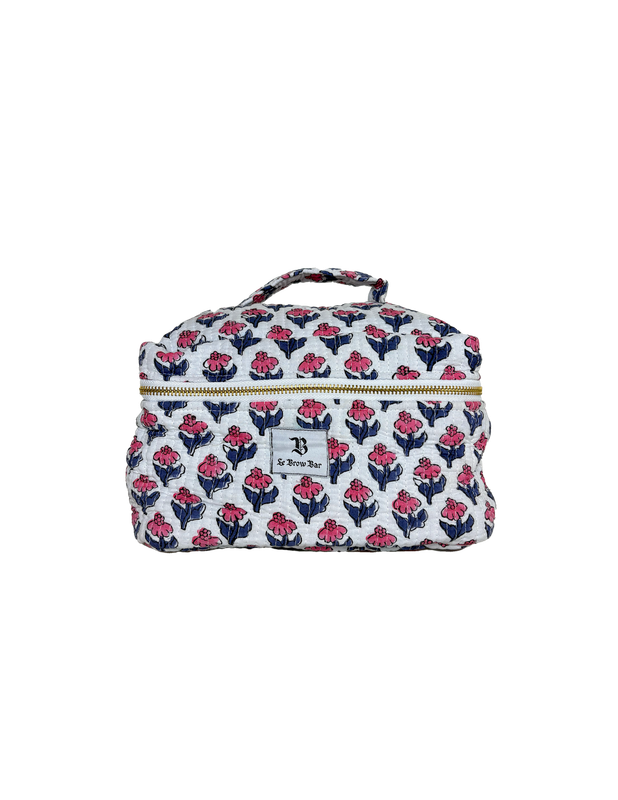 Quilted Vanity Case Pink Purple Poppy
