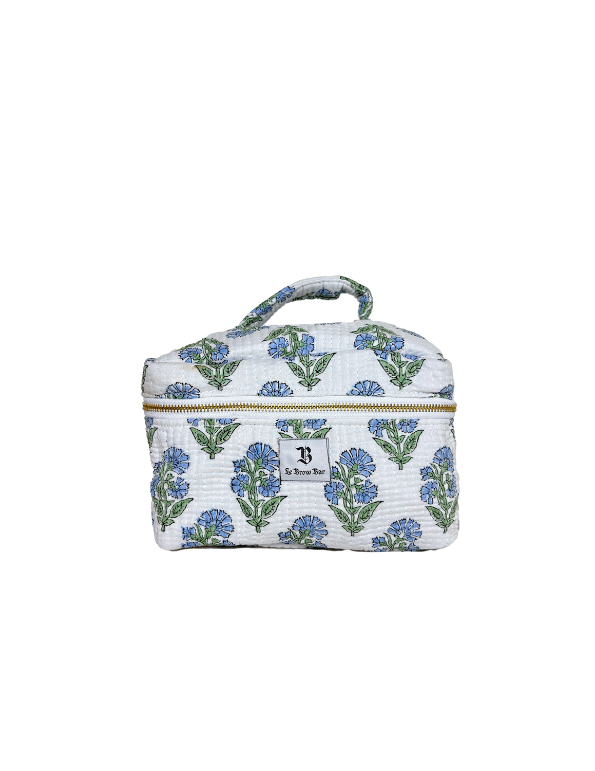 Quilted Vanity Case Blue Floral