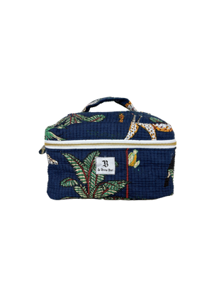 Quilted Vanity Case Navy Jungle