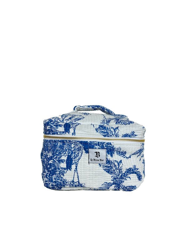 Quilted Vanity Case Blue Toile