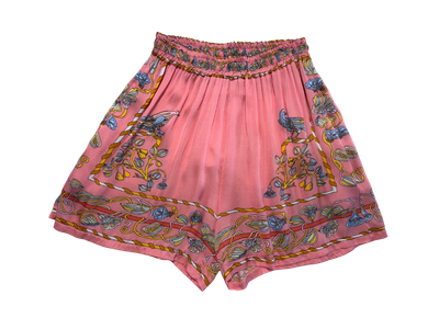 Bird Print Shorts Pink