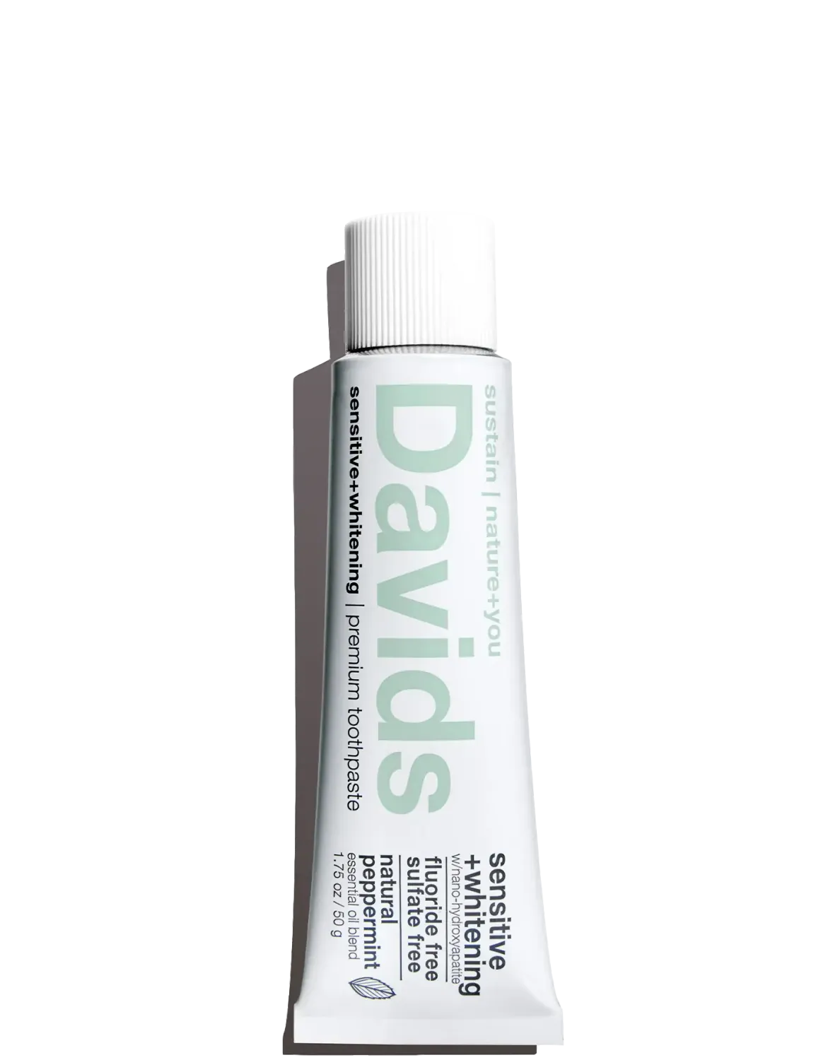 Davids Hydroxi™ travel size premium toothpaste / sensitive+whitening nano-hydroxyapatite / peppermint / 1.75 oz
