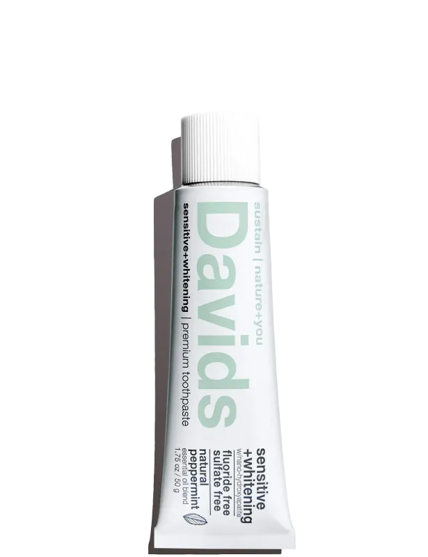 Davids Hydroxi™ travel size premium toothpaste / sensitive+whitening nano-hydroxyapatite / peppermint / 1.75 oz