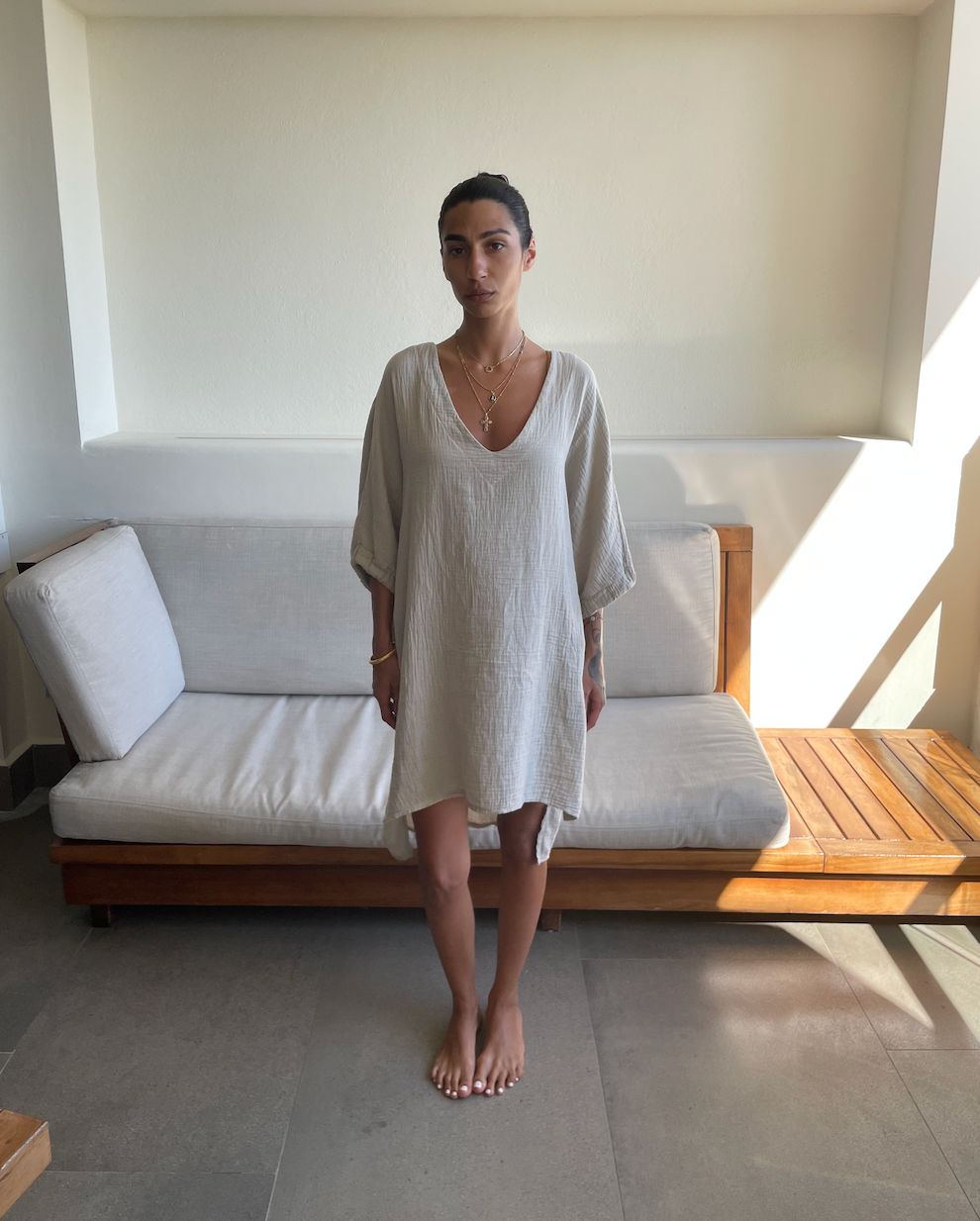 Malaya Cotton Waffle Tunic O/S