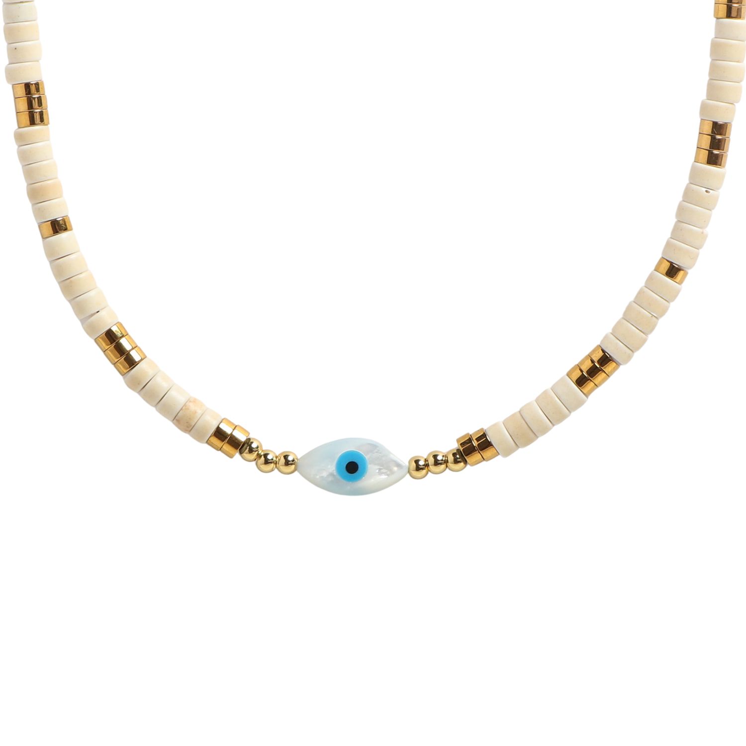La Bonita Howlite Shell Eye Magnetic Necklace