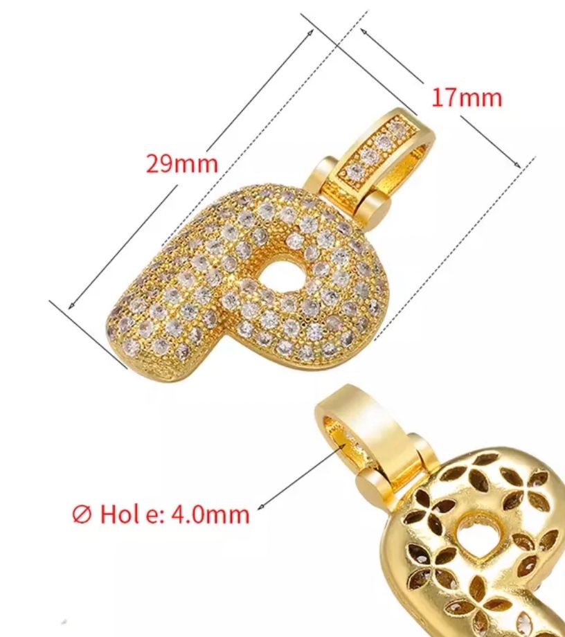 Bubble Letter Pavé Charm