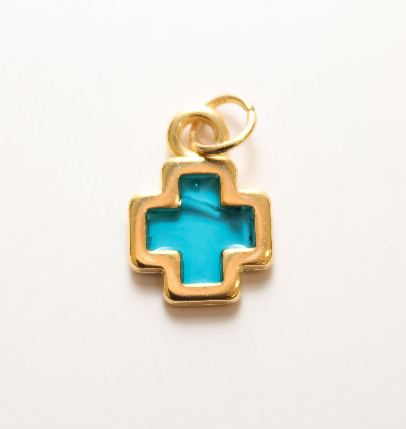 Mini Glass Cross Charm