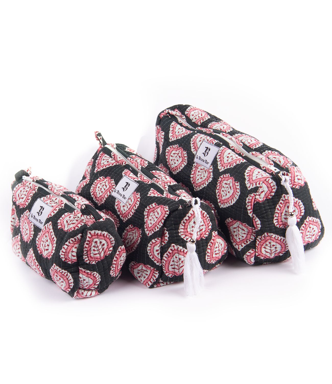  Quilted Makeup Bag - Black Icat