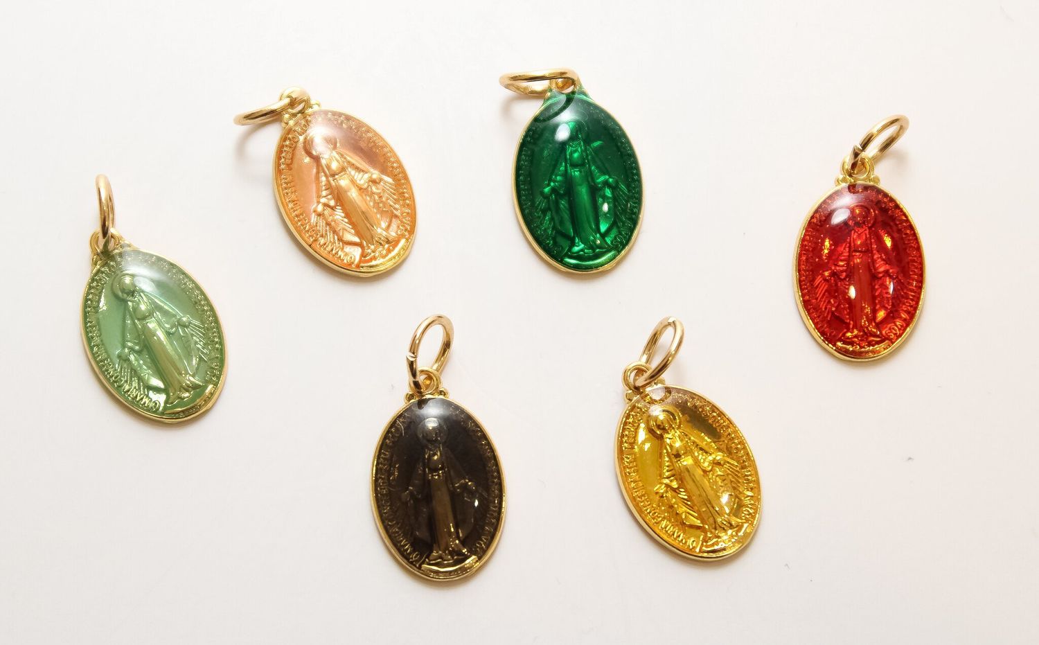 Small Glass Madonna Charm