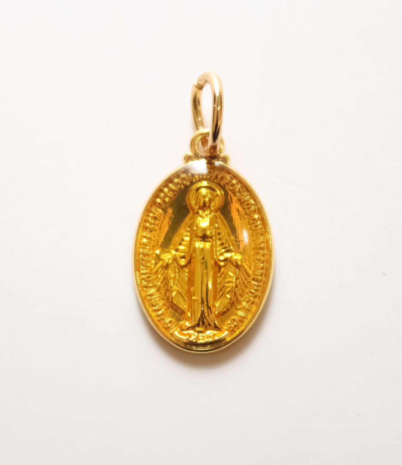 Small Glass Madonna Charm