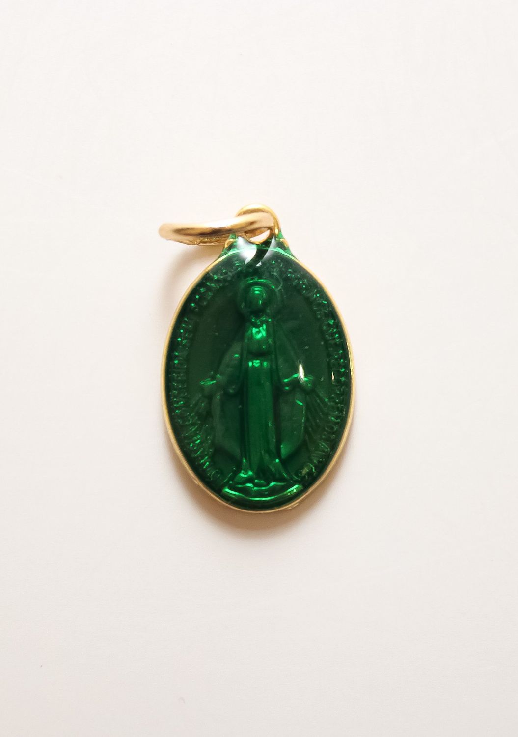 Small Glass Madonna Charm