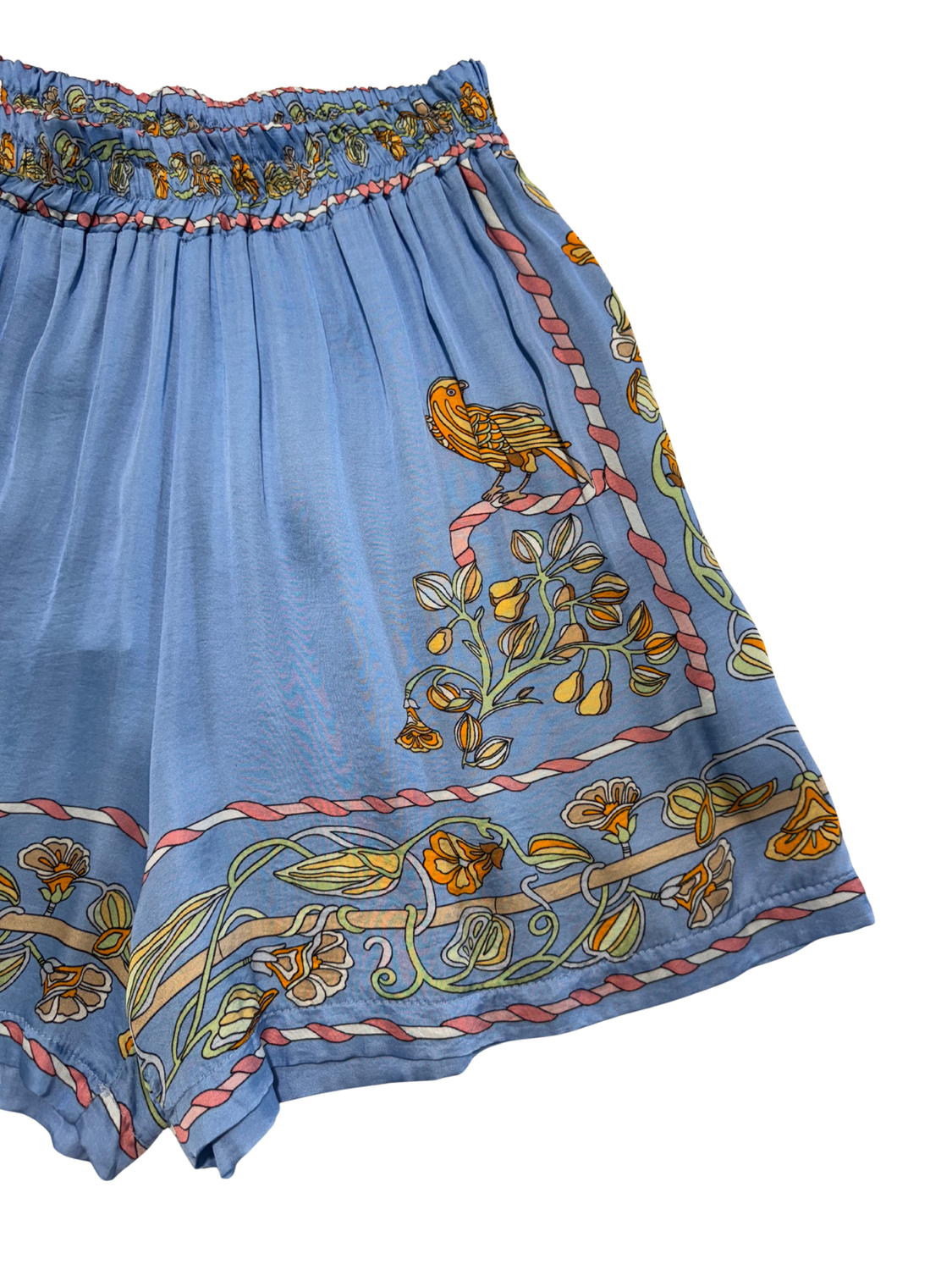 Bird Print Shorts Blue